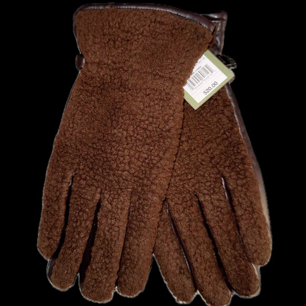 NWT Goodfellow & Co Brown Tech Touch Winter Gloves L/XL Fleece Lined